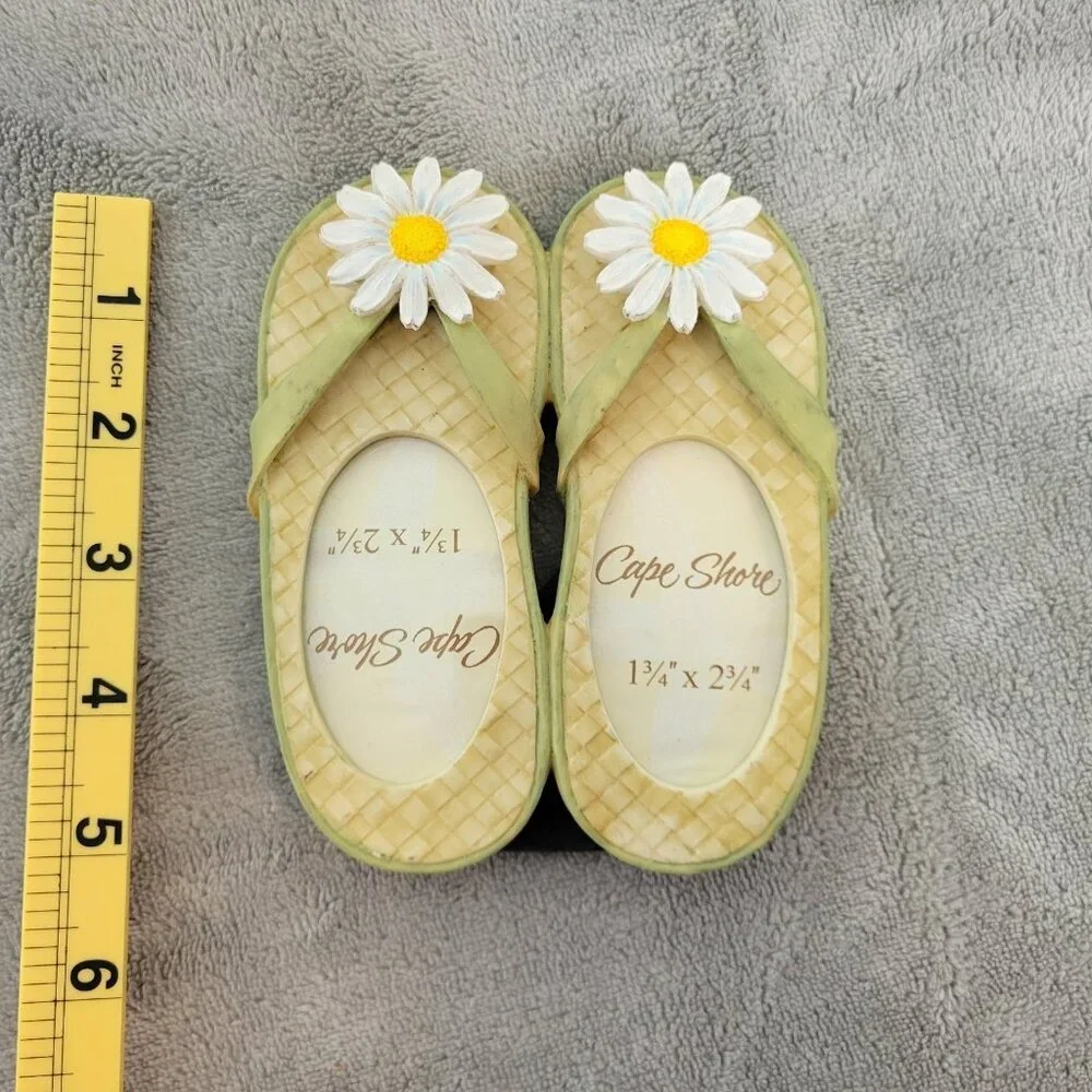 Cape Shore Flip Flops Double Photo Frame Beach Tropical Resin Picture Frame S80E